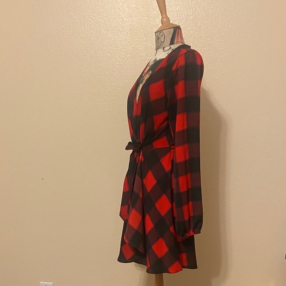 Red & Black Plaid Express Dress Sz S - Picture 2 of 7